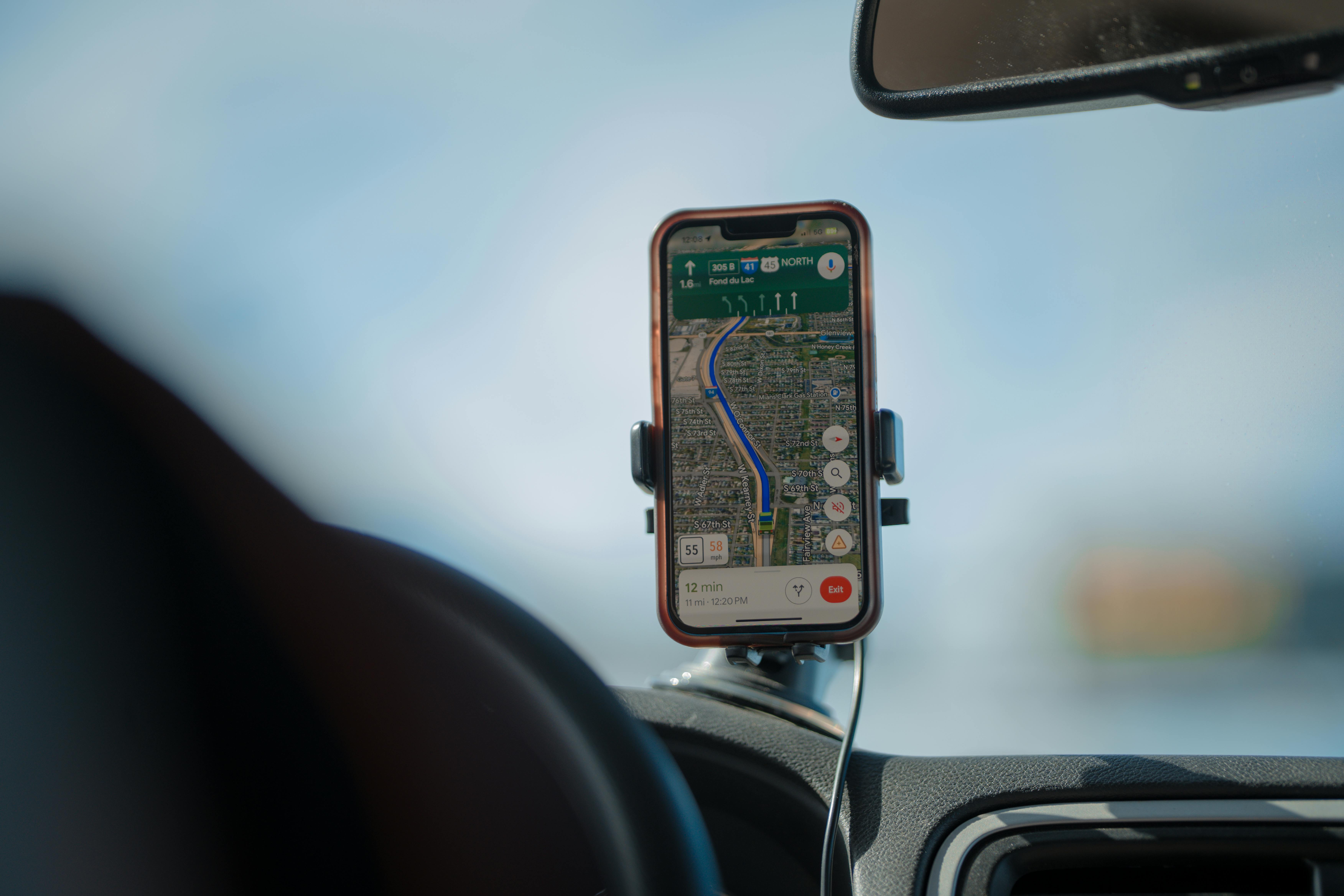 A phone with directions on