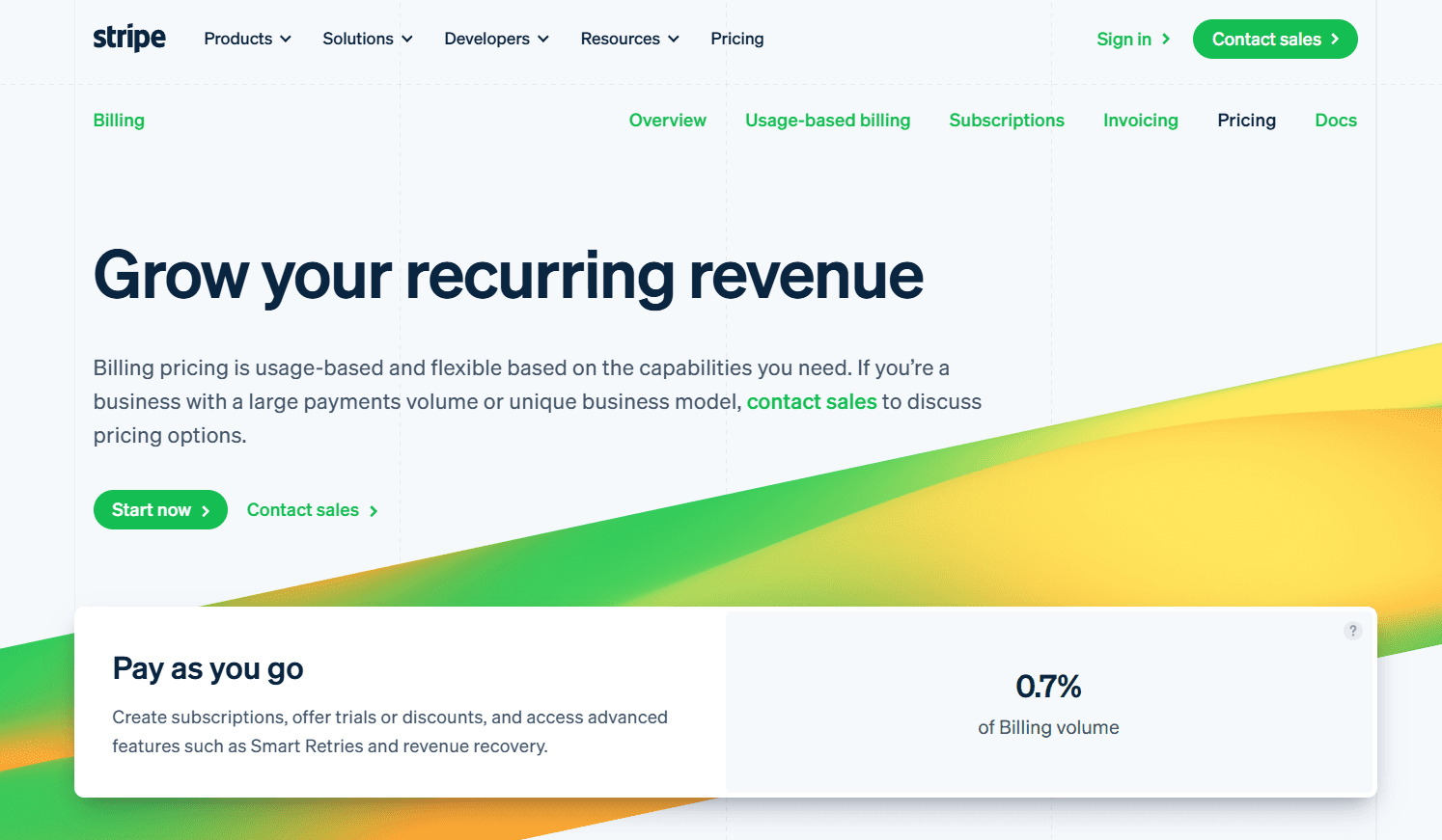 Stripe page
