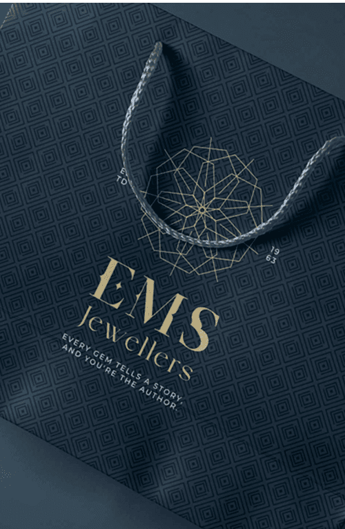 Brand identity design for EMS Jewellers showroom — Penguincil Design