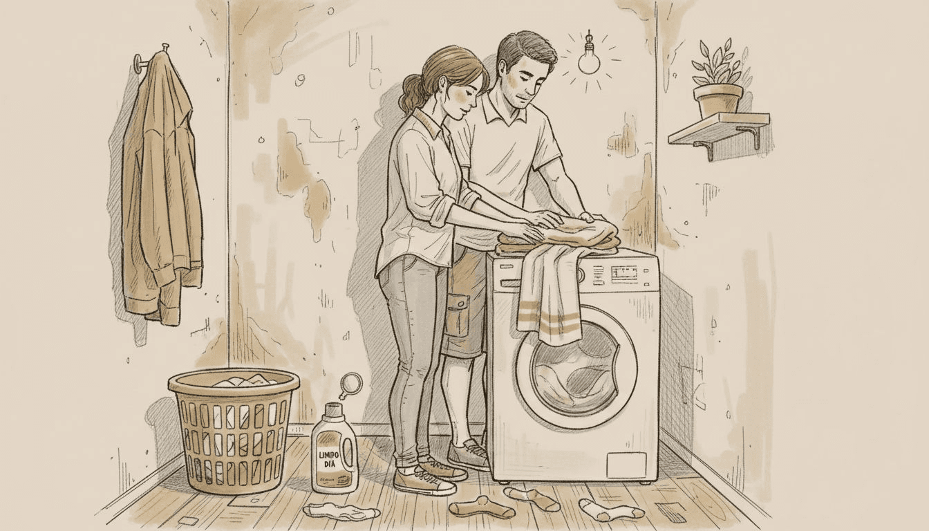 Una pareja que se apoya y comparte las tareas de casa en el día a día