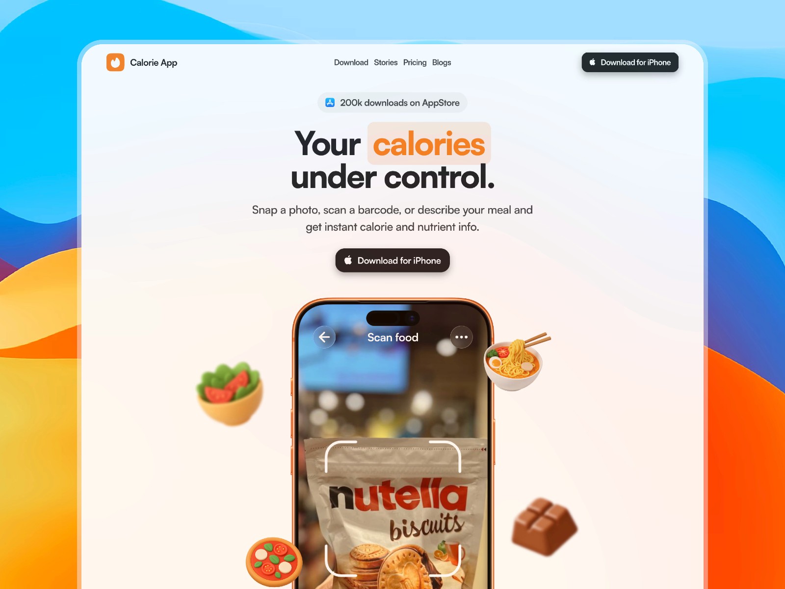 Calories — 专业动效 AI 产品官网设计灵感