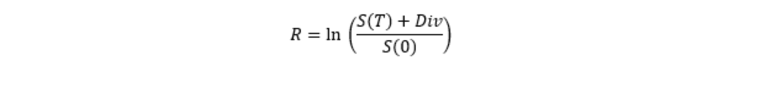 Formule du rendement logarithmétique d'une action avec dividende