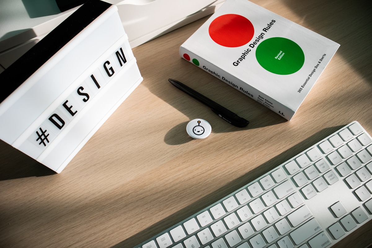 Minimal creative desk setup