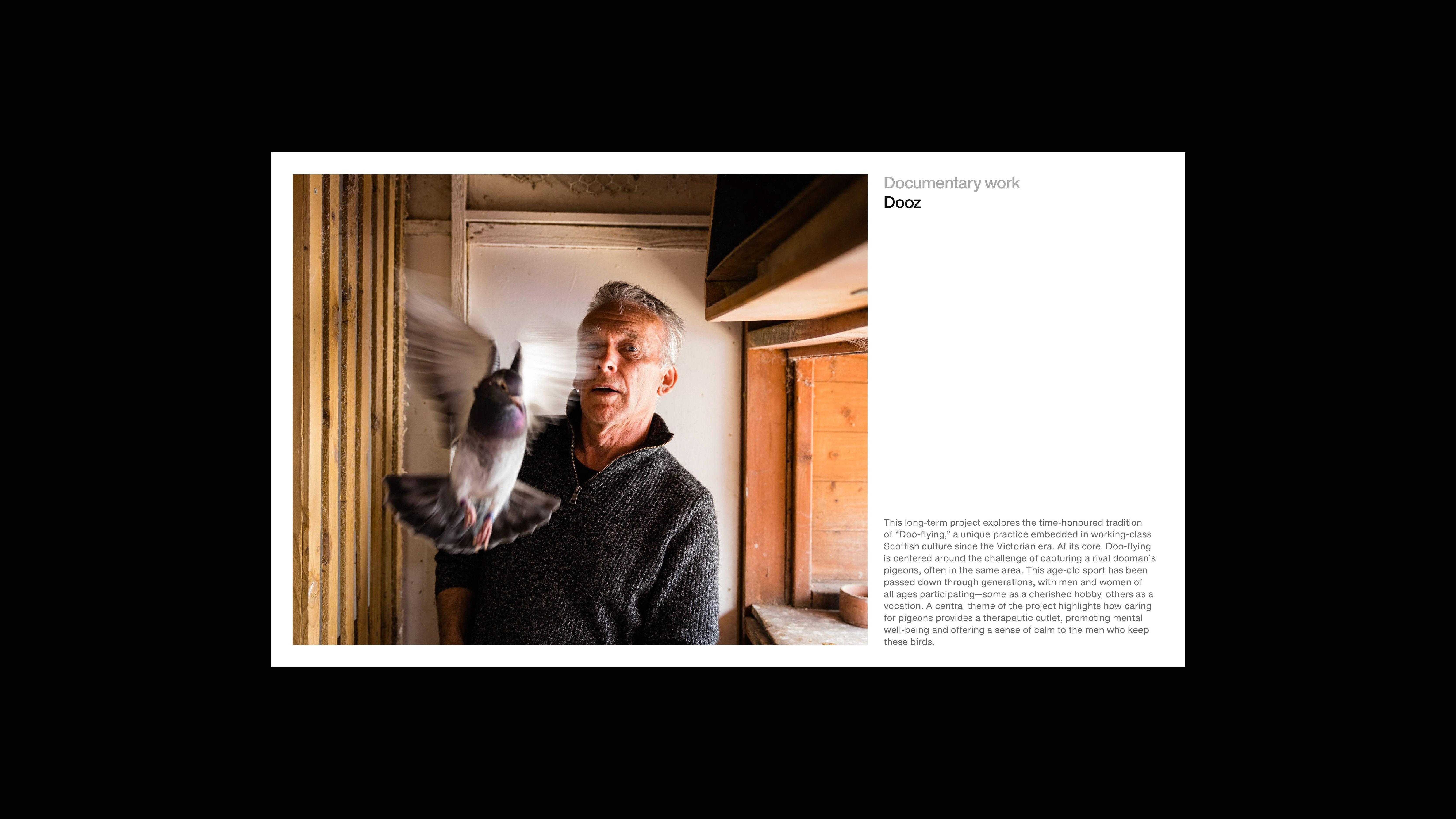 Brand presentation page featuring portrait personal project