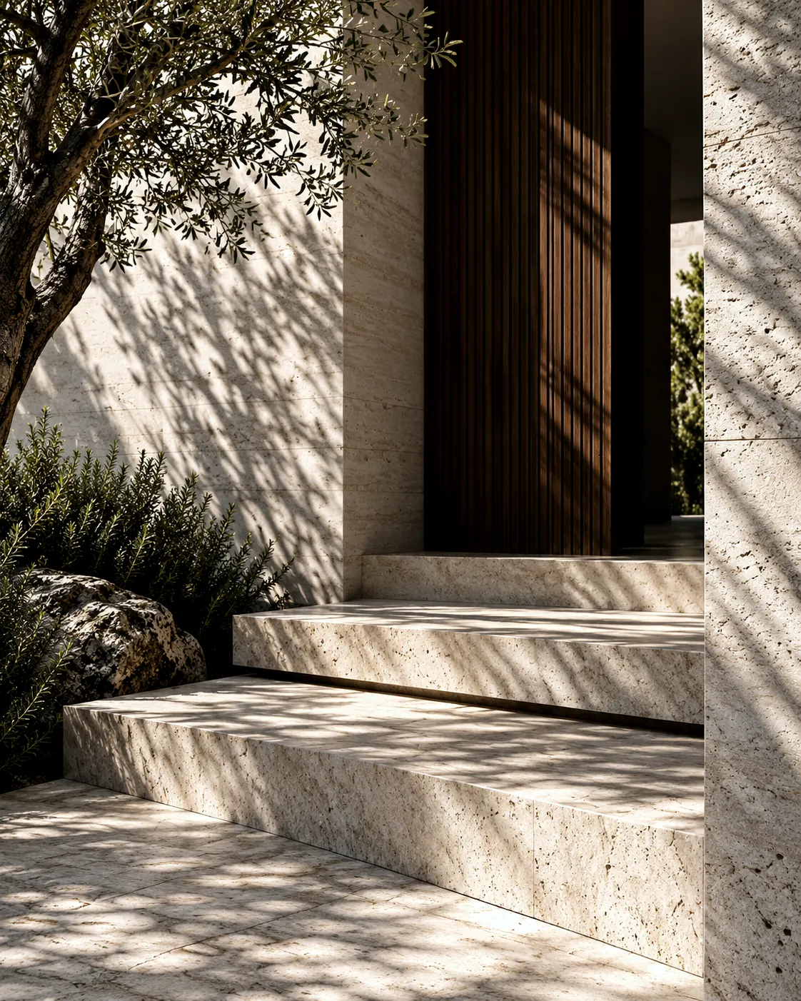 Travertine steps