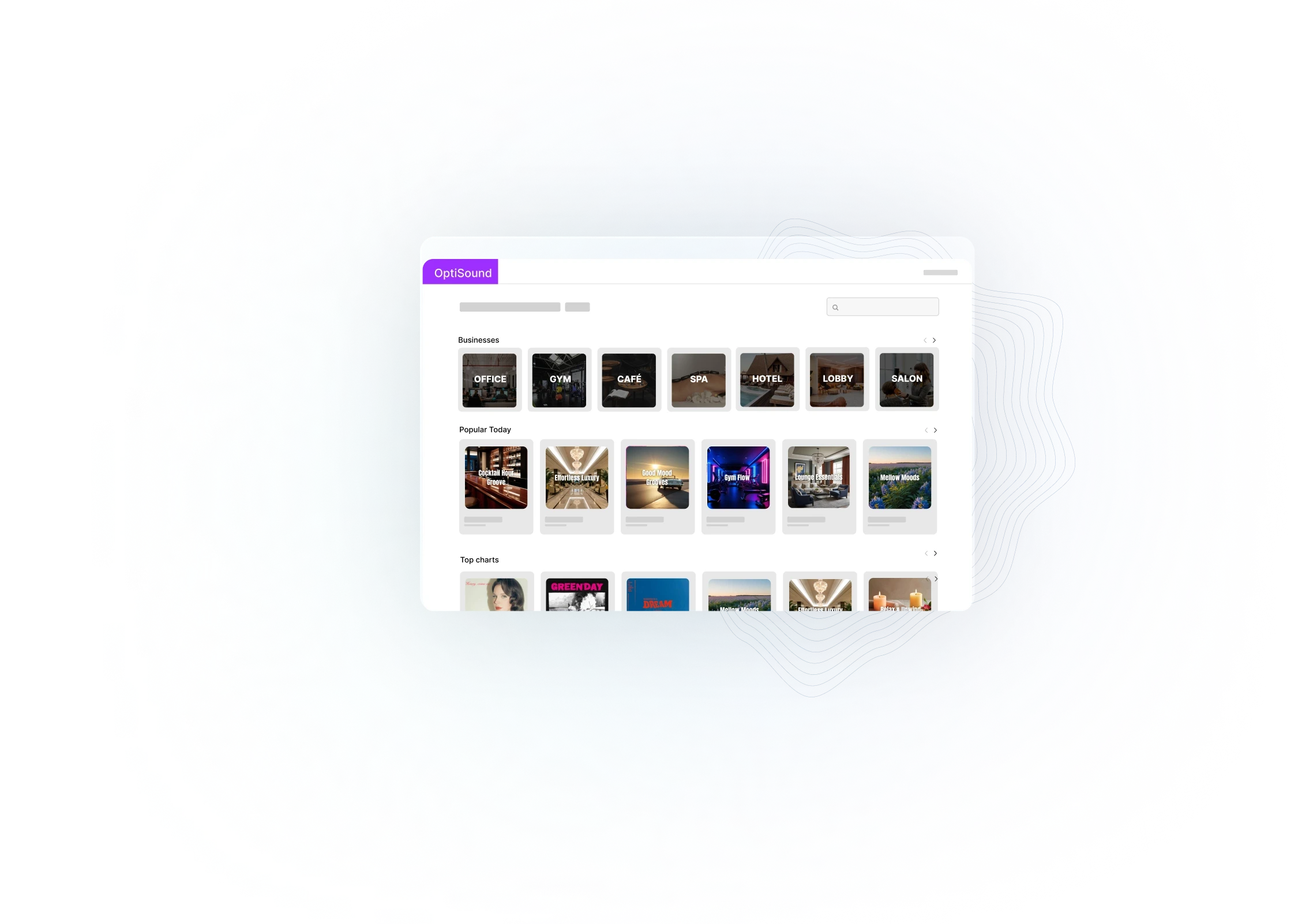 A digital interface displays a grid of images set against a blue background.