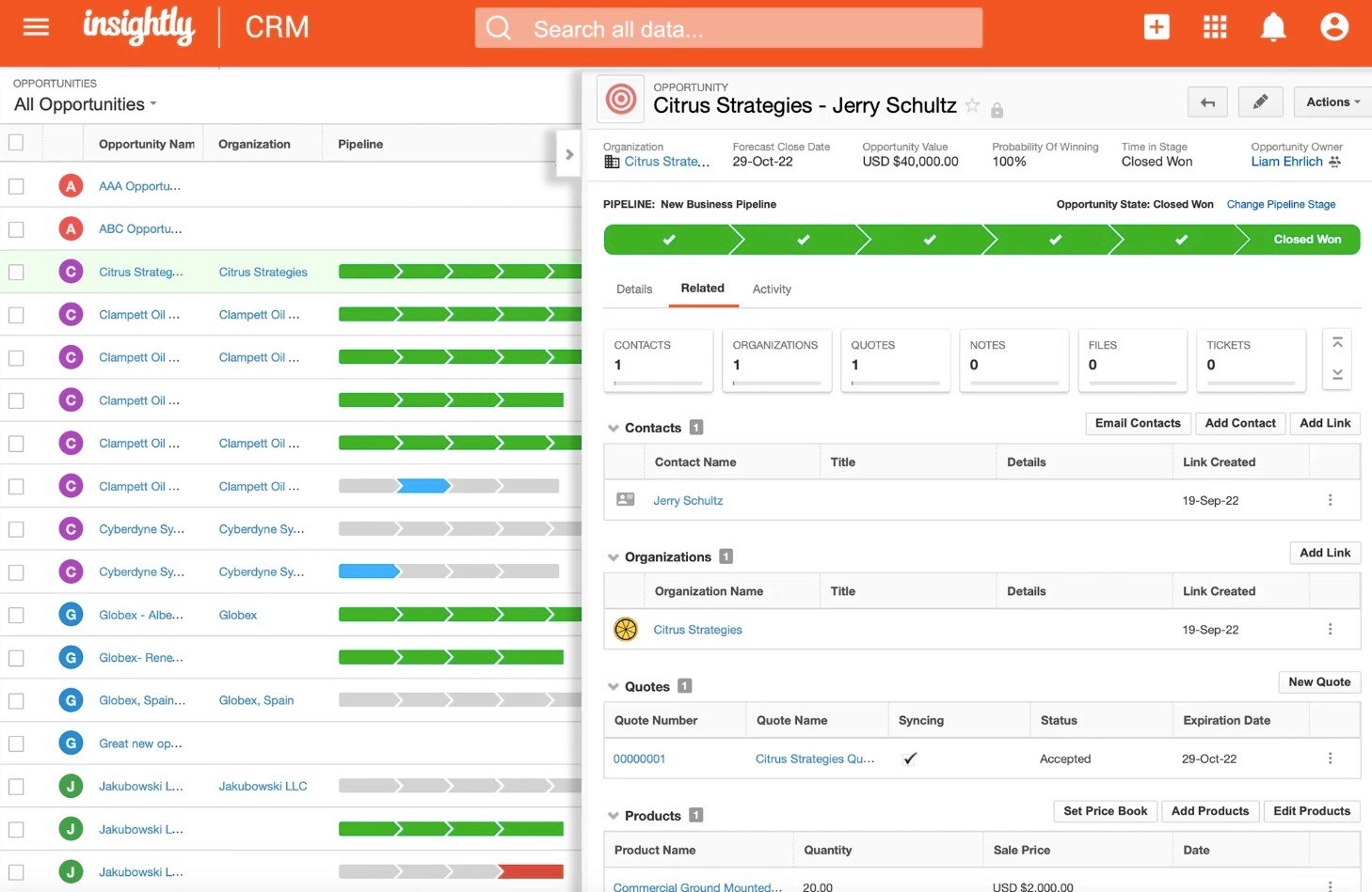 Insightly Dashboard