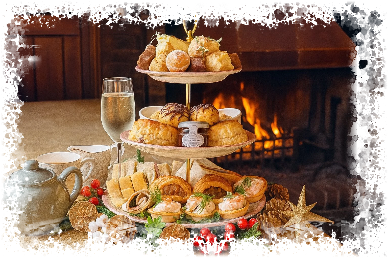Afternoon tea by the fire