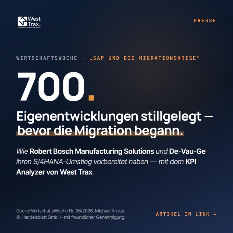 Image with text "700 in-house developments decommissioned - before the migration began.
