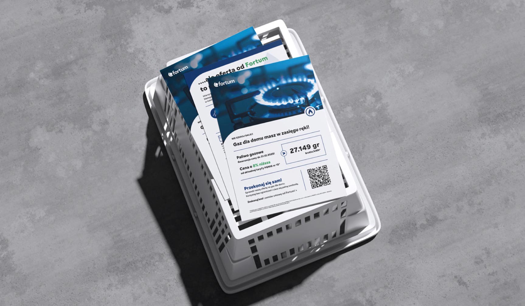 Zestaw ulotek zaprojektowanych dla klienta fortum 