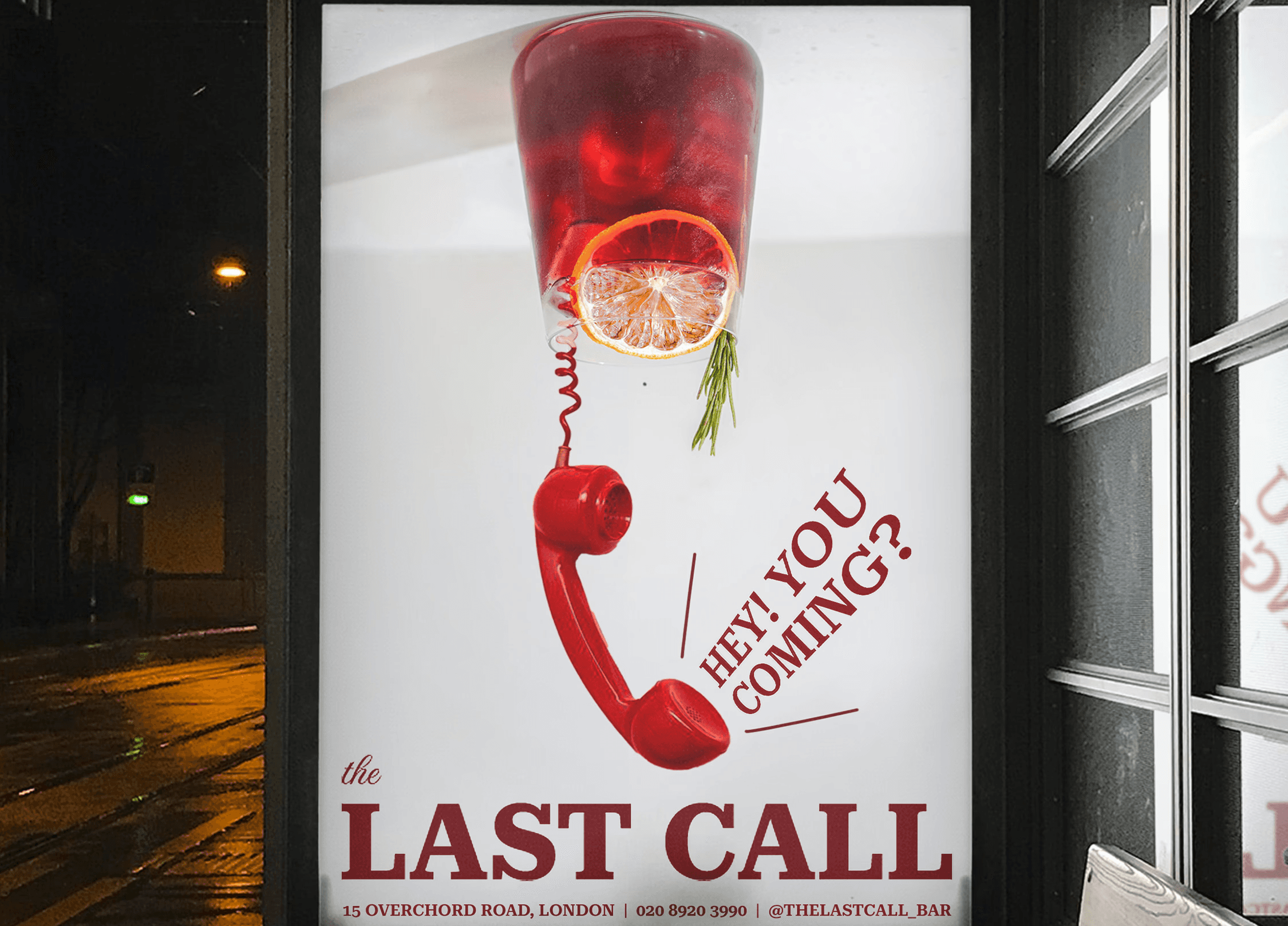 Poster of Bar on Bus Stop