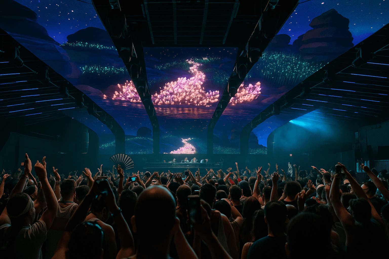 An image showing the live show of LIDO XR immersive and interactive world created for the XR Dreamland Festival in Kaohsiung.