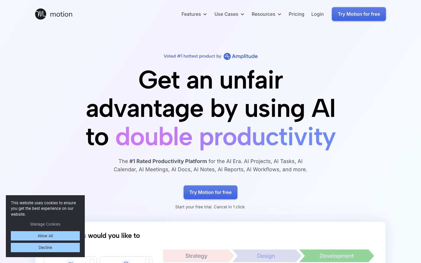 Motion app website screenshot