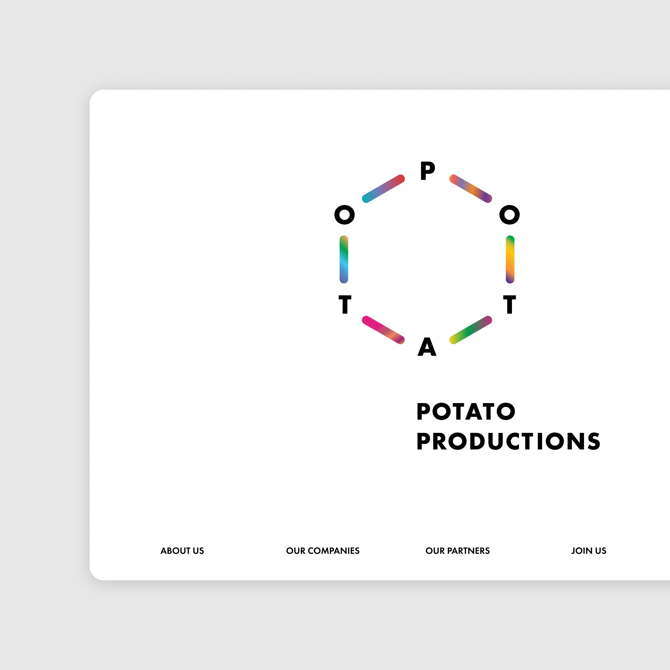 A browser mockup showcasing Potato Production's website homepage