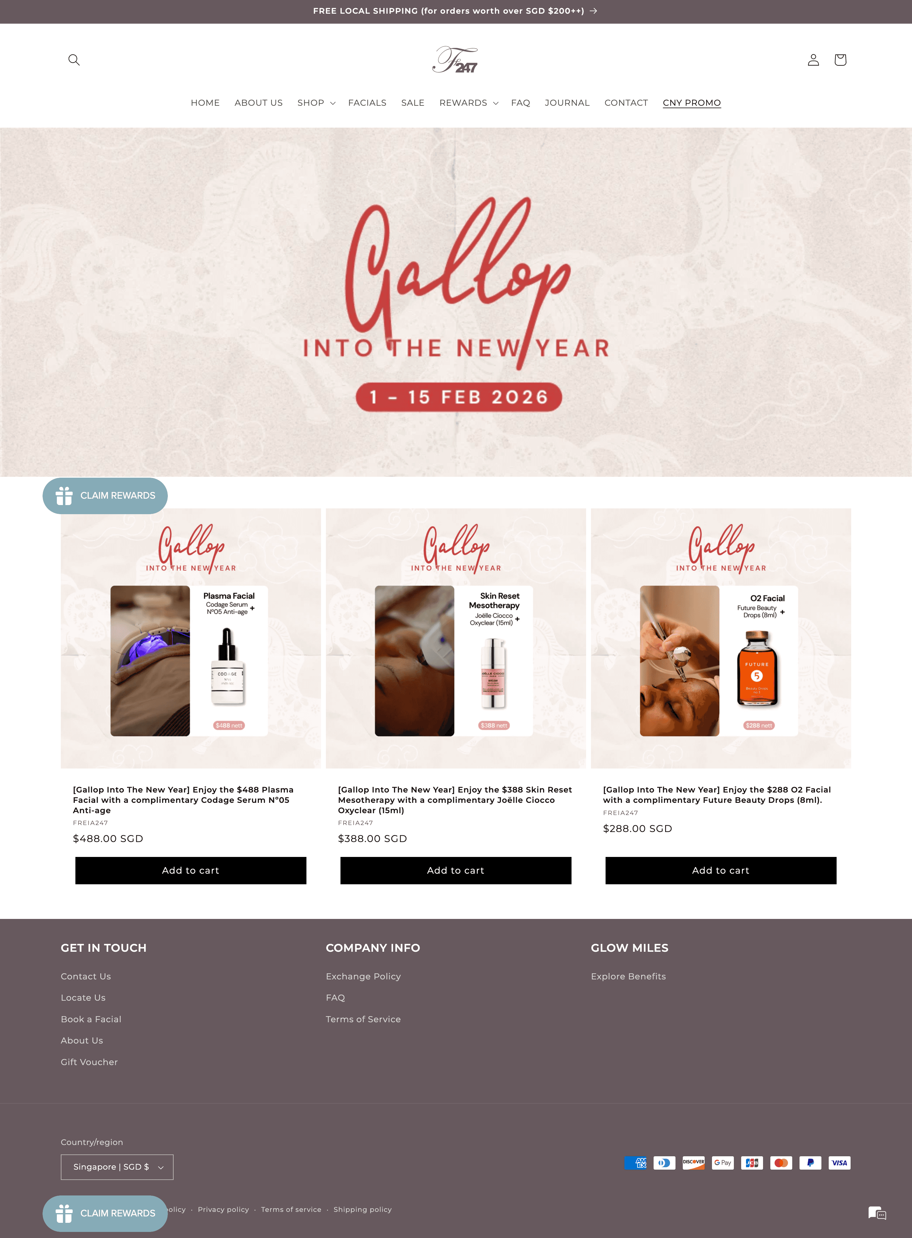 Screenshot of the seasonal campaign page/collection.