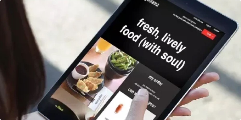 a person on a tablet