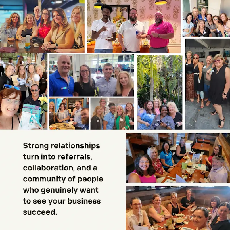 a collage of discover bradenton networking events in bradenton, fl