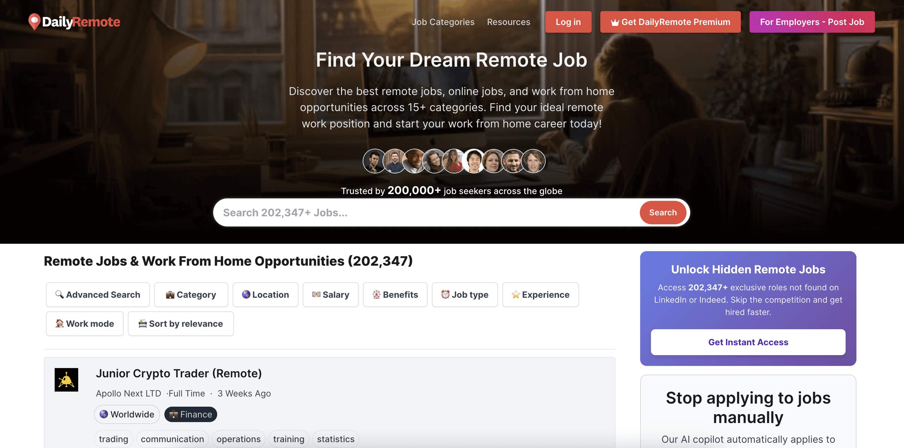 DailyRemote homepage