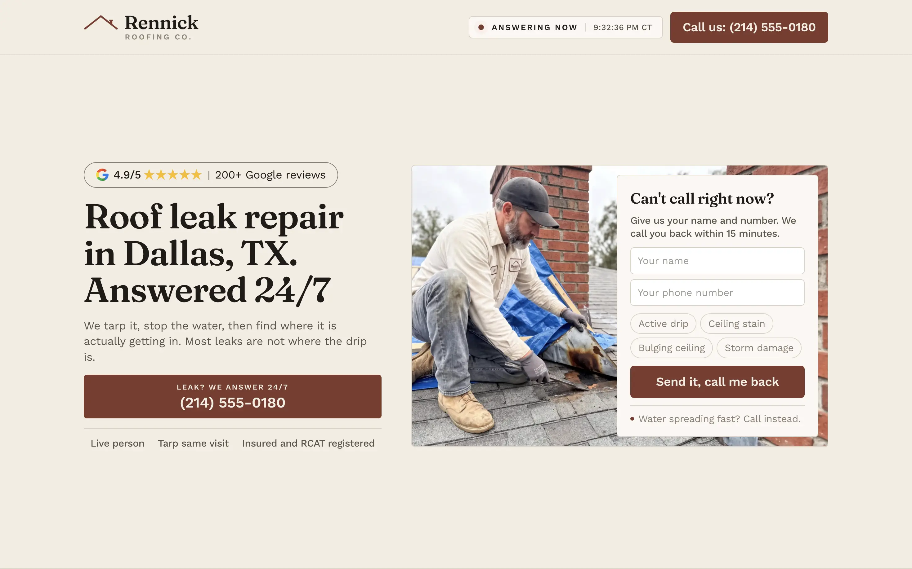 Landing page hero preview