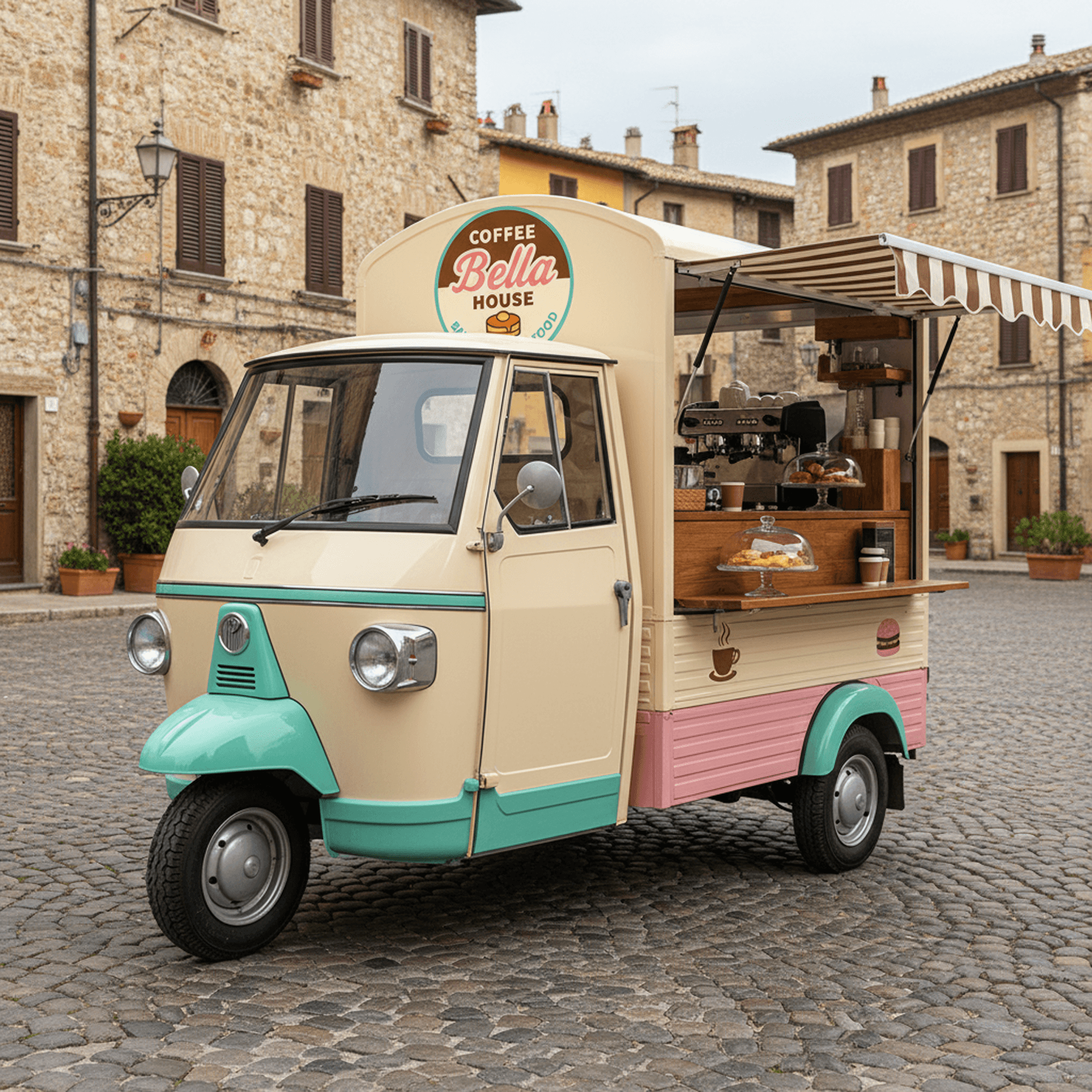 Coffe Bella House delivery vehicle mockup
