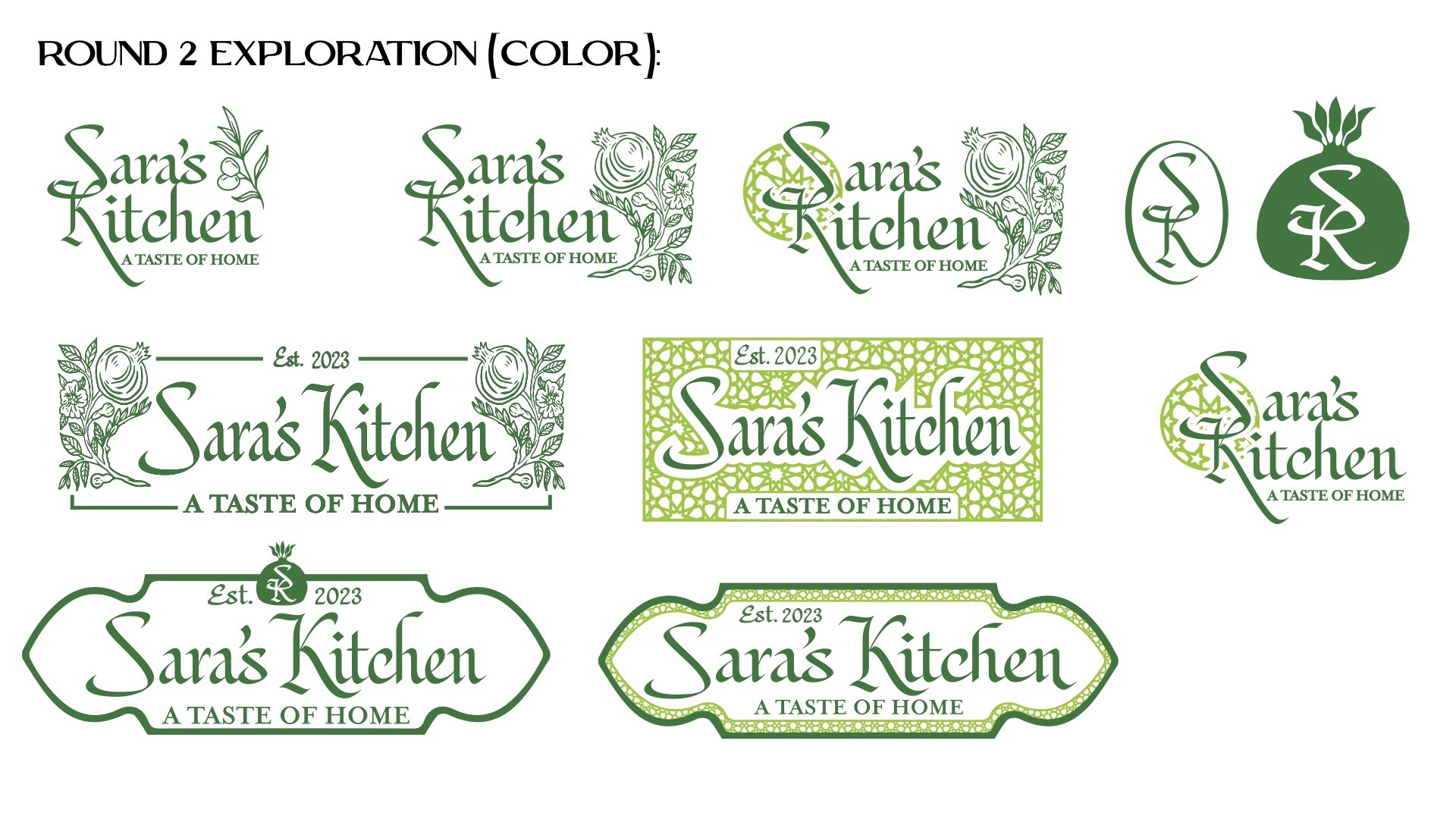 Saras Kitchen Brand Exploration slide