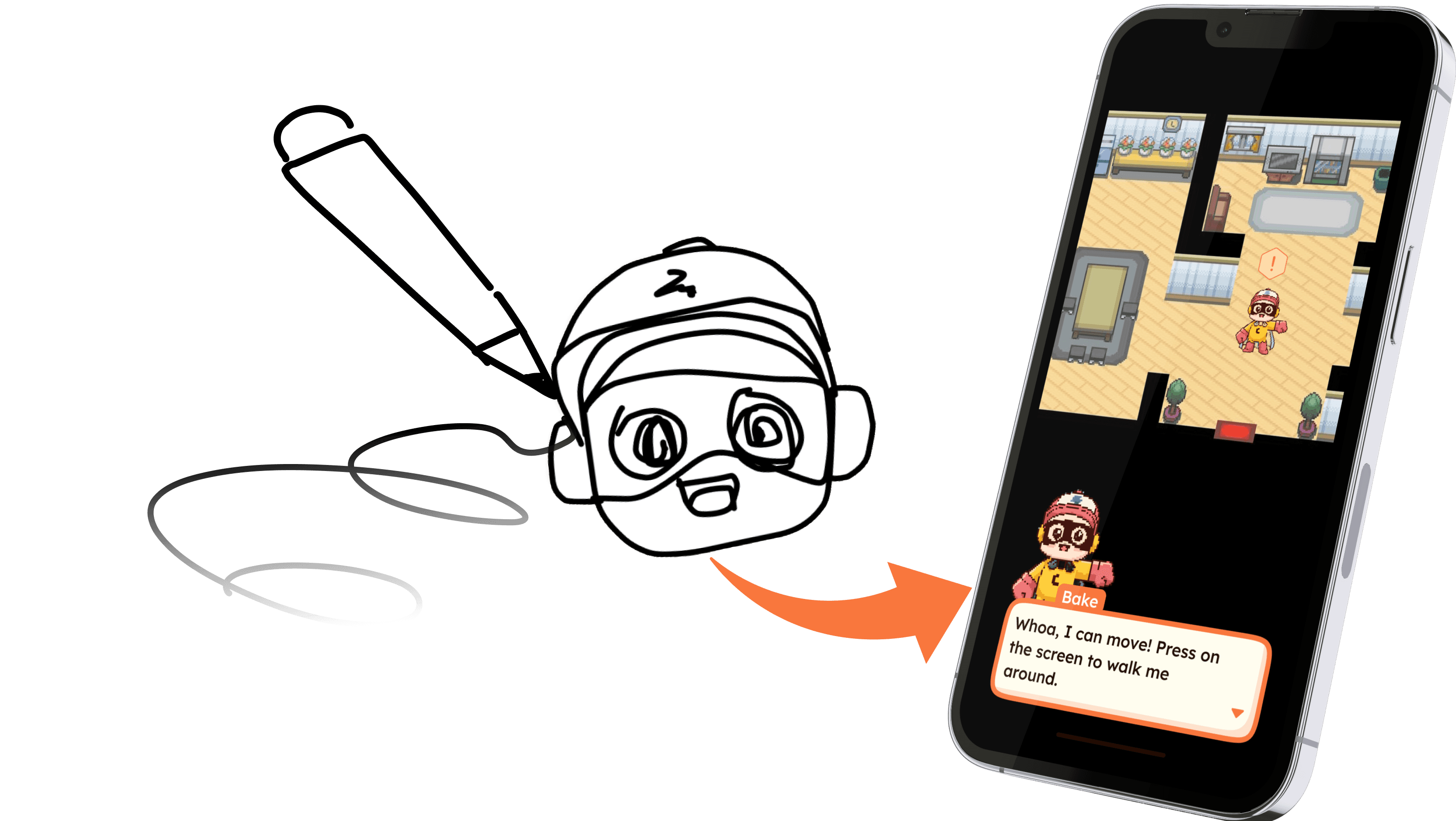 AI game characters created from drawings and photos, powering an AI Town where players build interactive AI characters and worlds on mobile