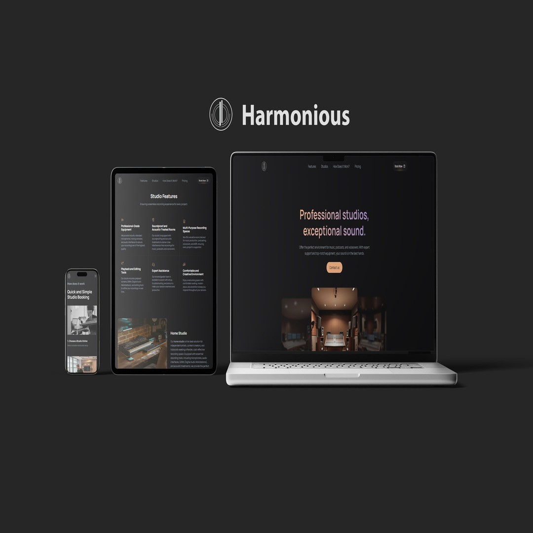 Harmonious website mockup