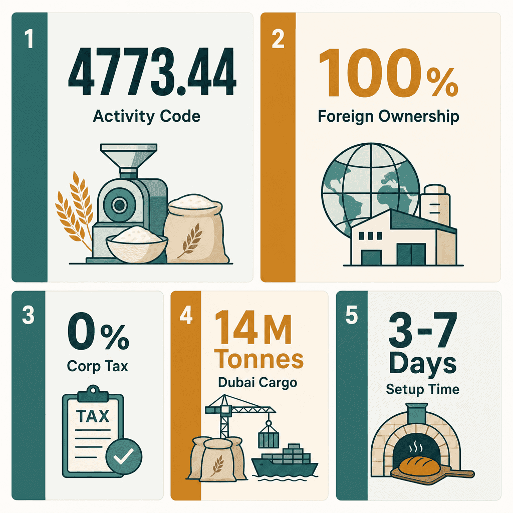 Infographic: Apply for a Bakeries & Flour Mills Equipment Trading License in Dubai