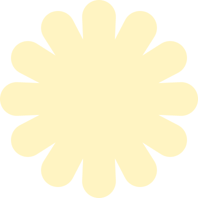 yellow flat vector flower shape
