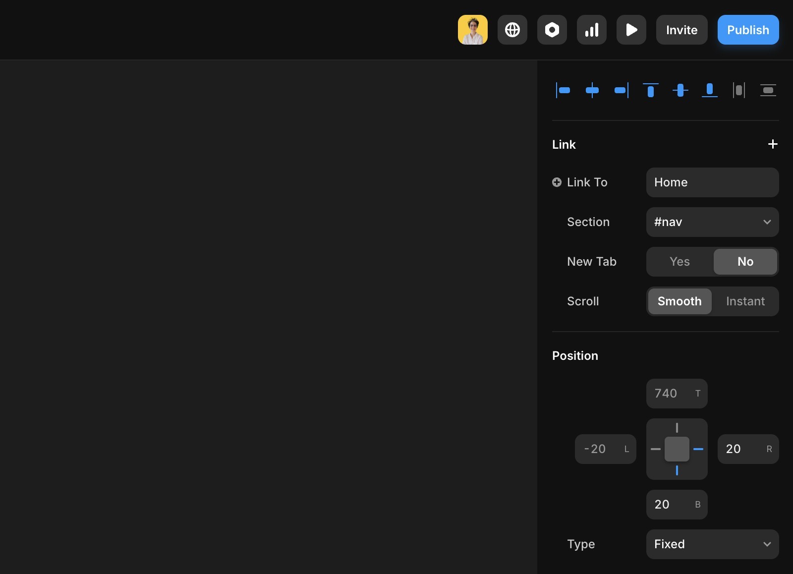 右侧面板中链接旁边的 + 符号。