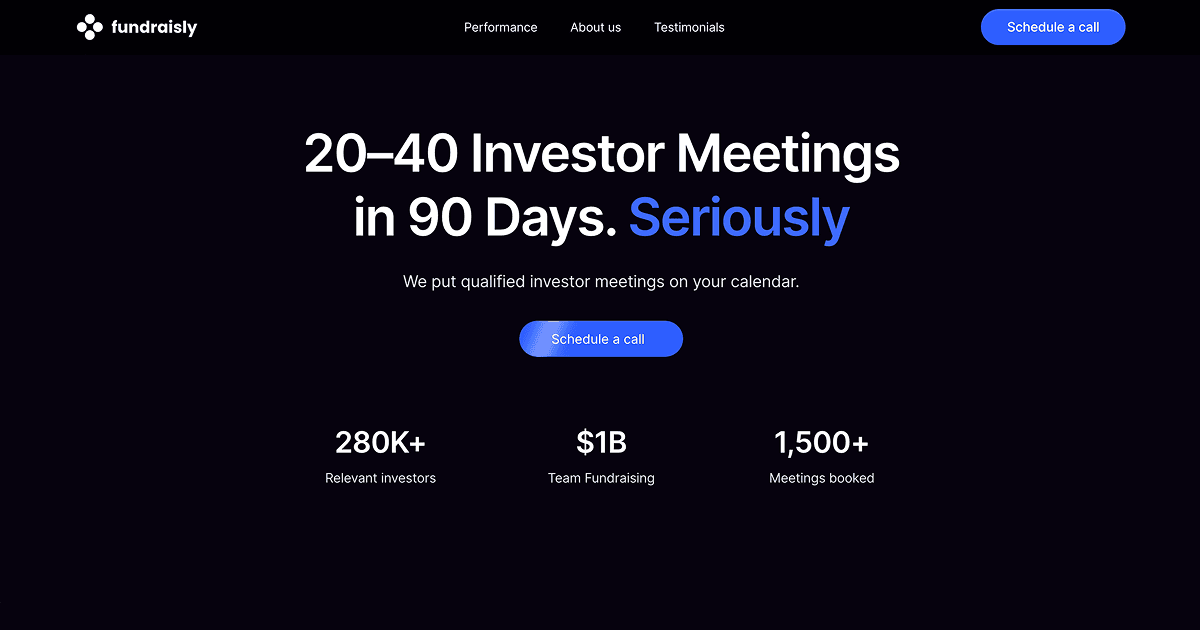Fundraisly - Guided fundraising with investor meetings bo… screenshot