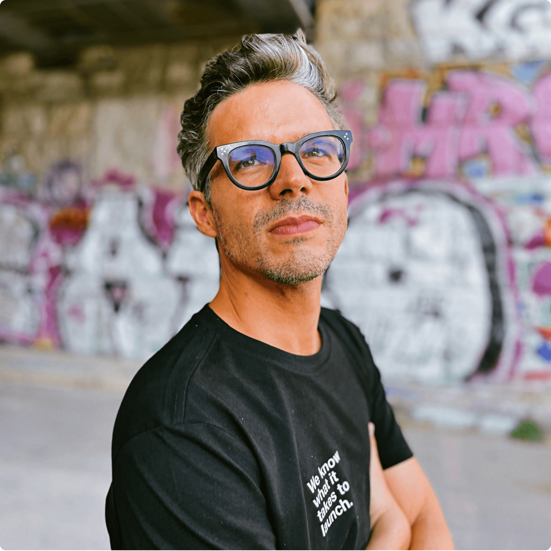 Colleague looking into the camera