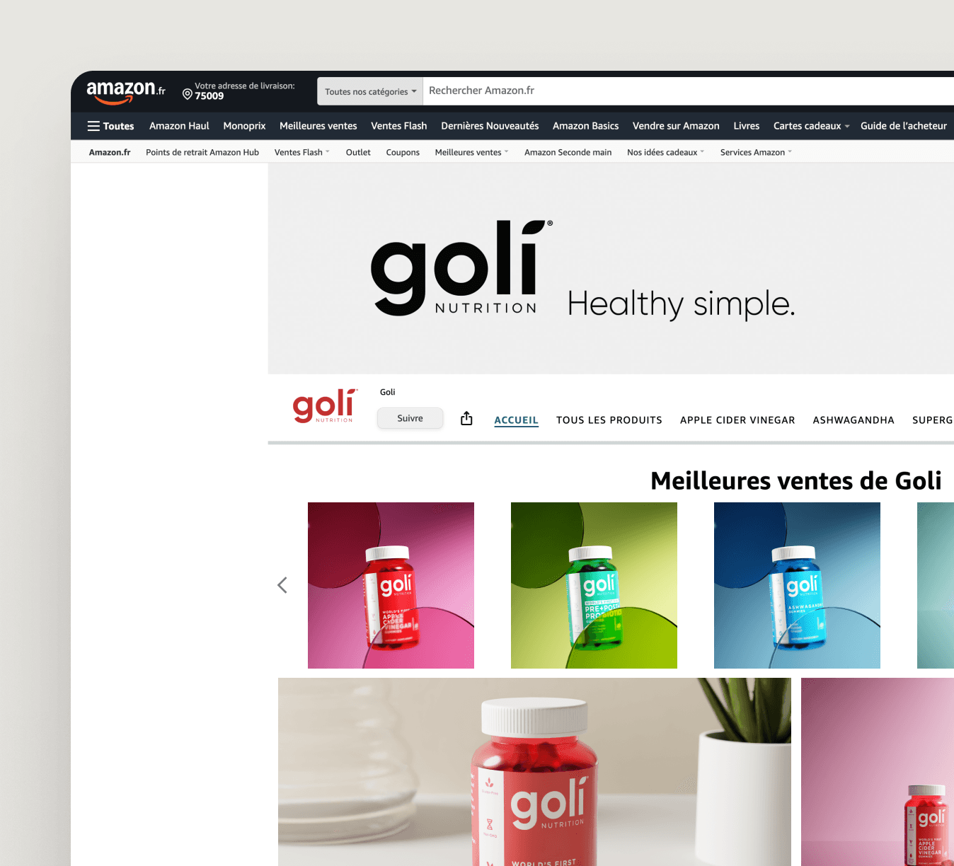 Goli Digital Twins eCommerce page