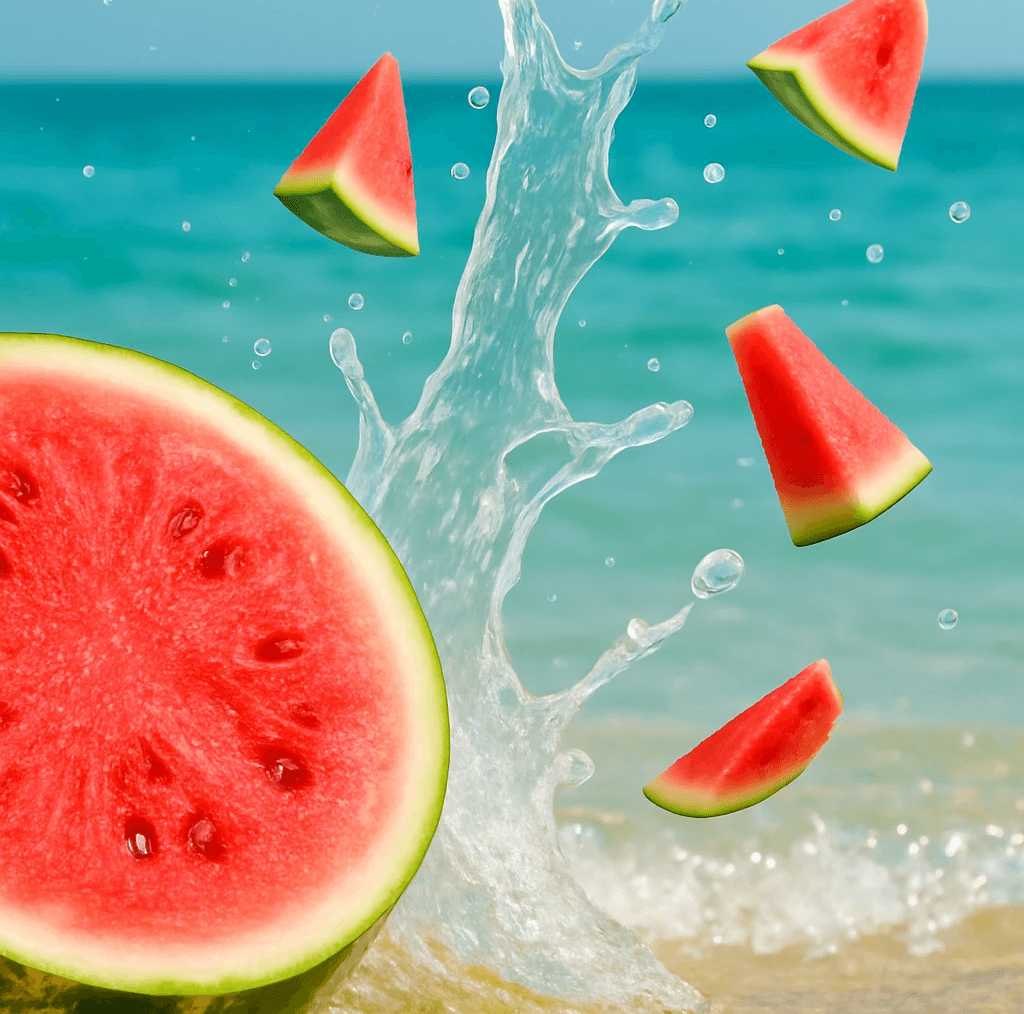 watermelon on the beach