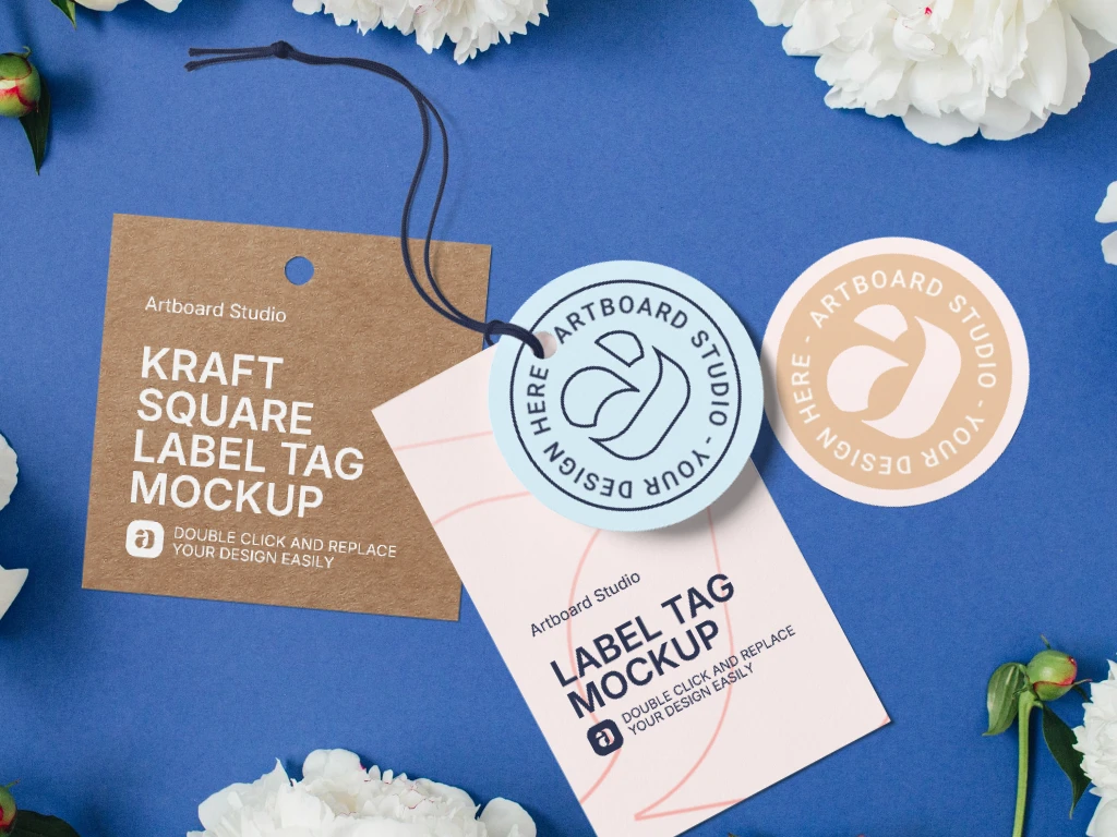 Various size tag mockup