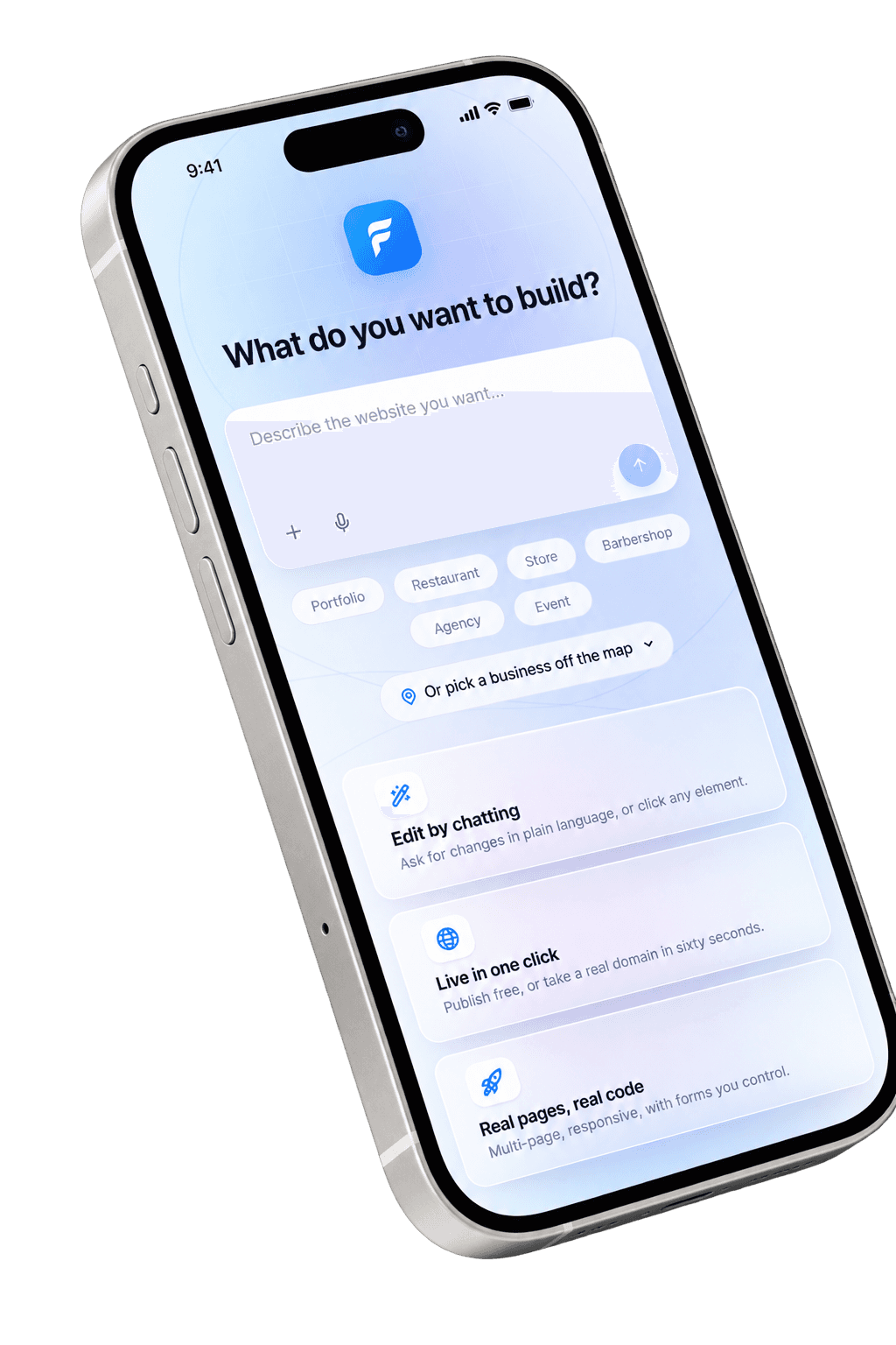 iphone mock up for an AI app