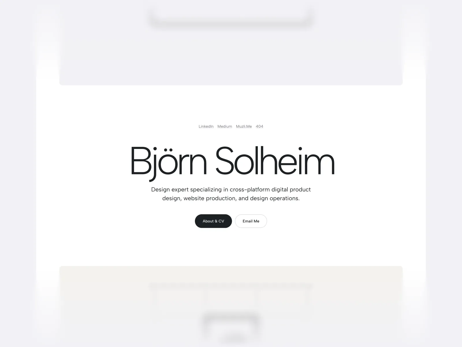 Bruja minimalist designer portfolio Framer template with large typography, project previews and a clean white layout