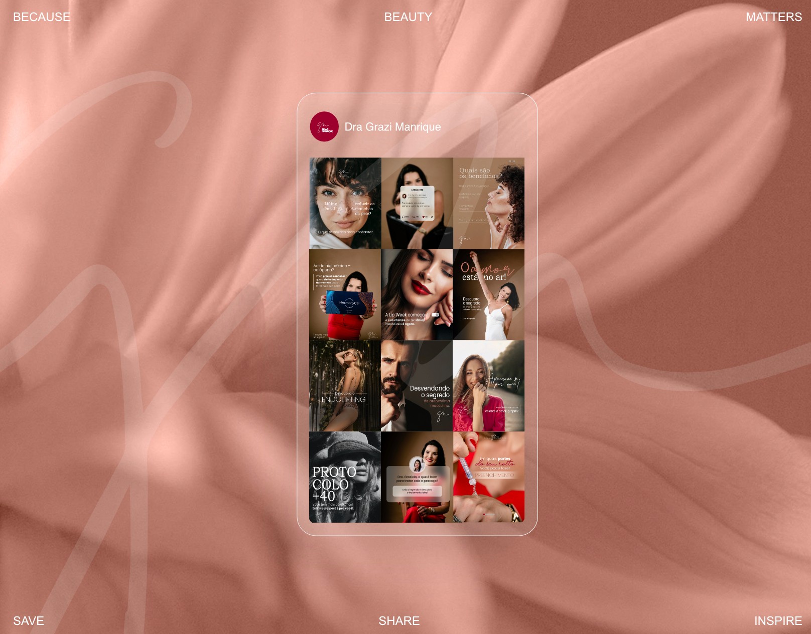 Selection of digital content and social media work by Camila Wrasse.