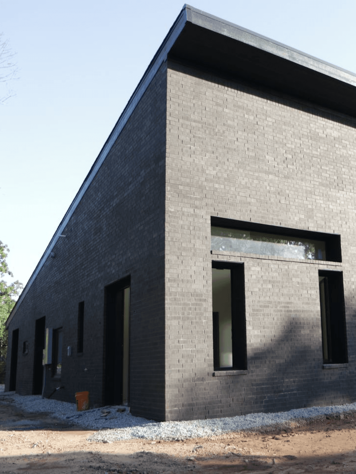 icf (insulated concrete forms) house in oklahoma with black brick