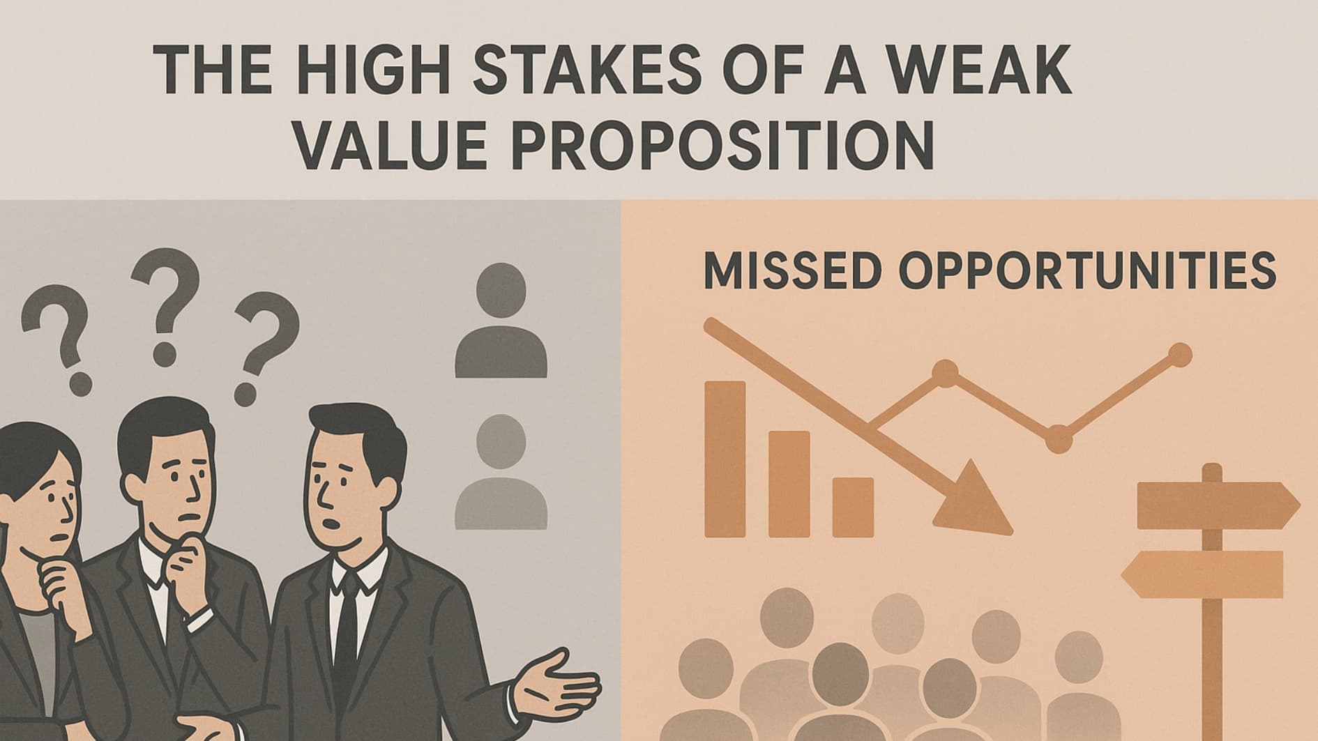 Illustration highlighting the high stakes of a weak value proposition during a Wyoming Value Proposition Workshop.