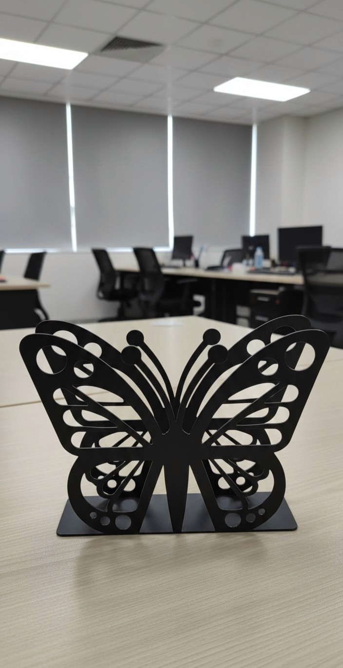 Handcrafted metal butterfly design napkin holder