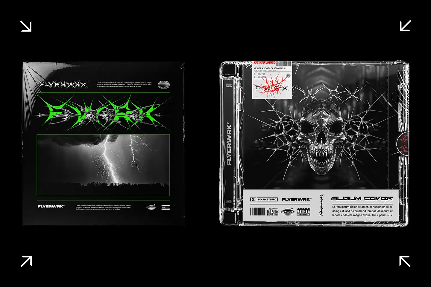 Tribalism vector shapes used in album cover and jewel case design example