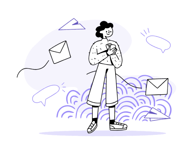 Illustration zum Erstkontakt mit Rabea, UI/UX-Designerin für Framer-Websites