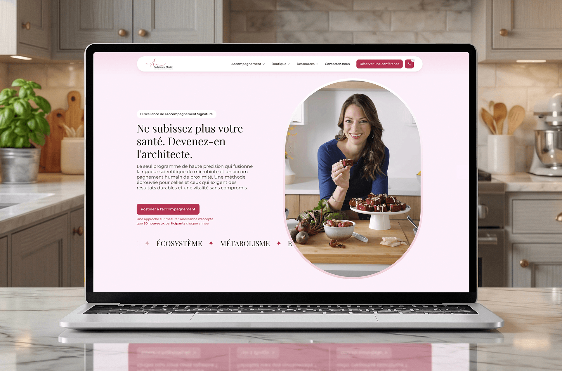 La page de vente du Programme AM pour le site d'Andréanne Martin créée par Novaa.studio.