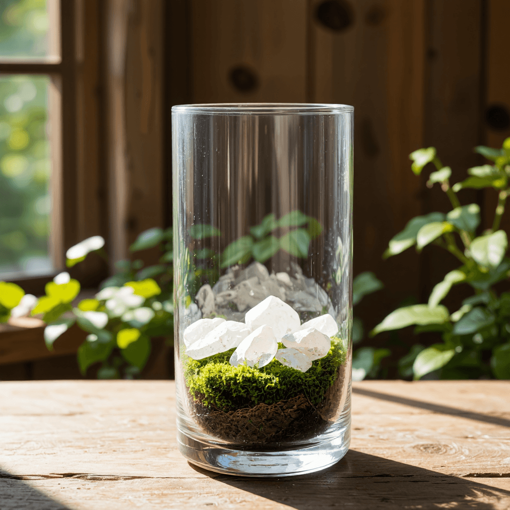 product photography of a container of decorative stones