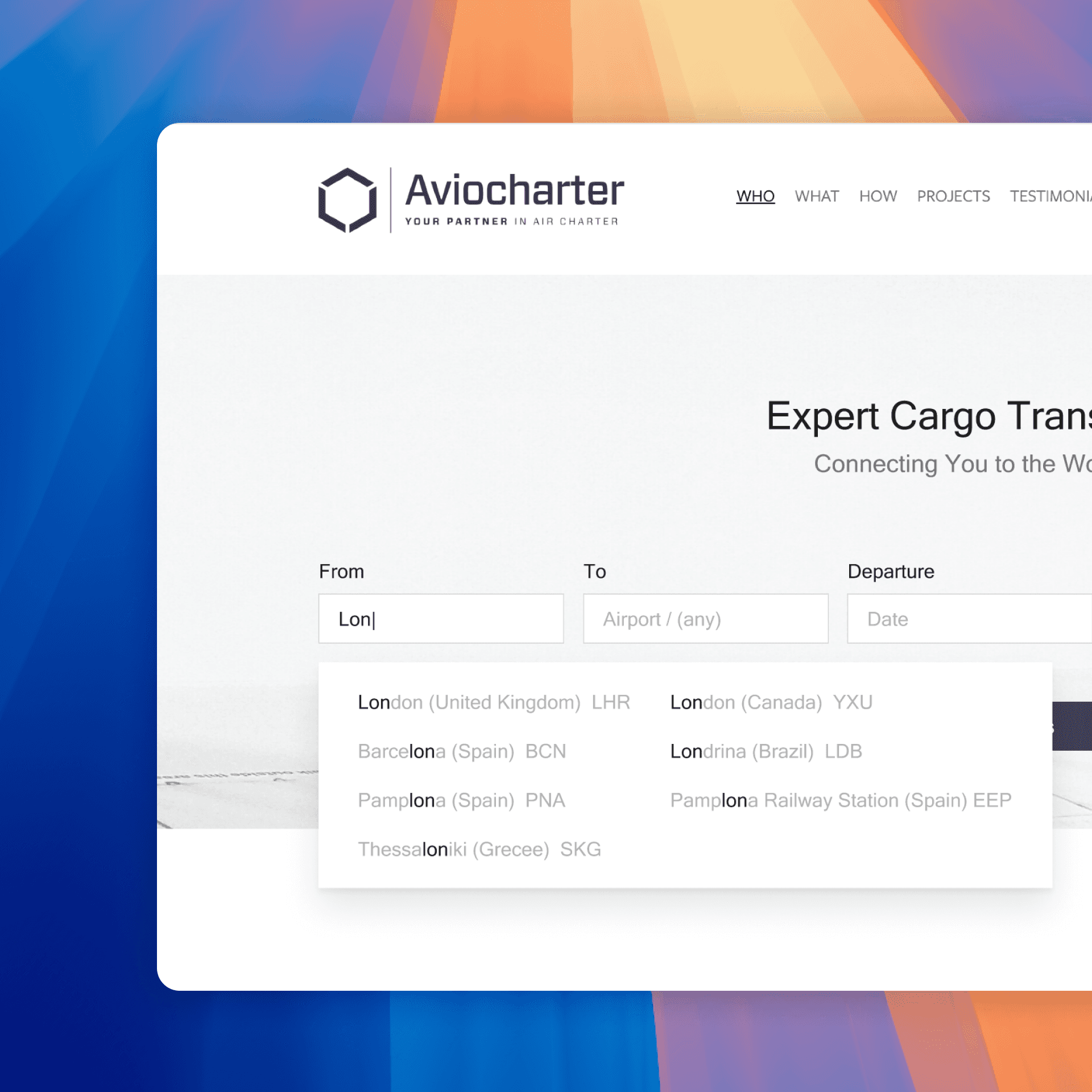 Aviocharter User Interface