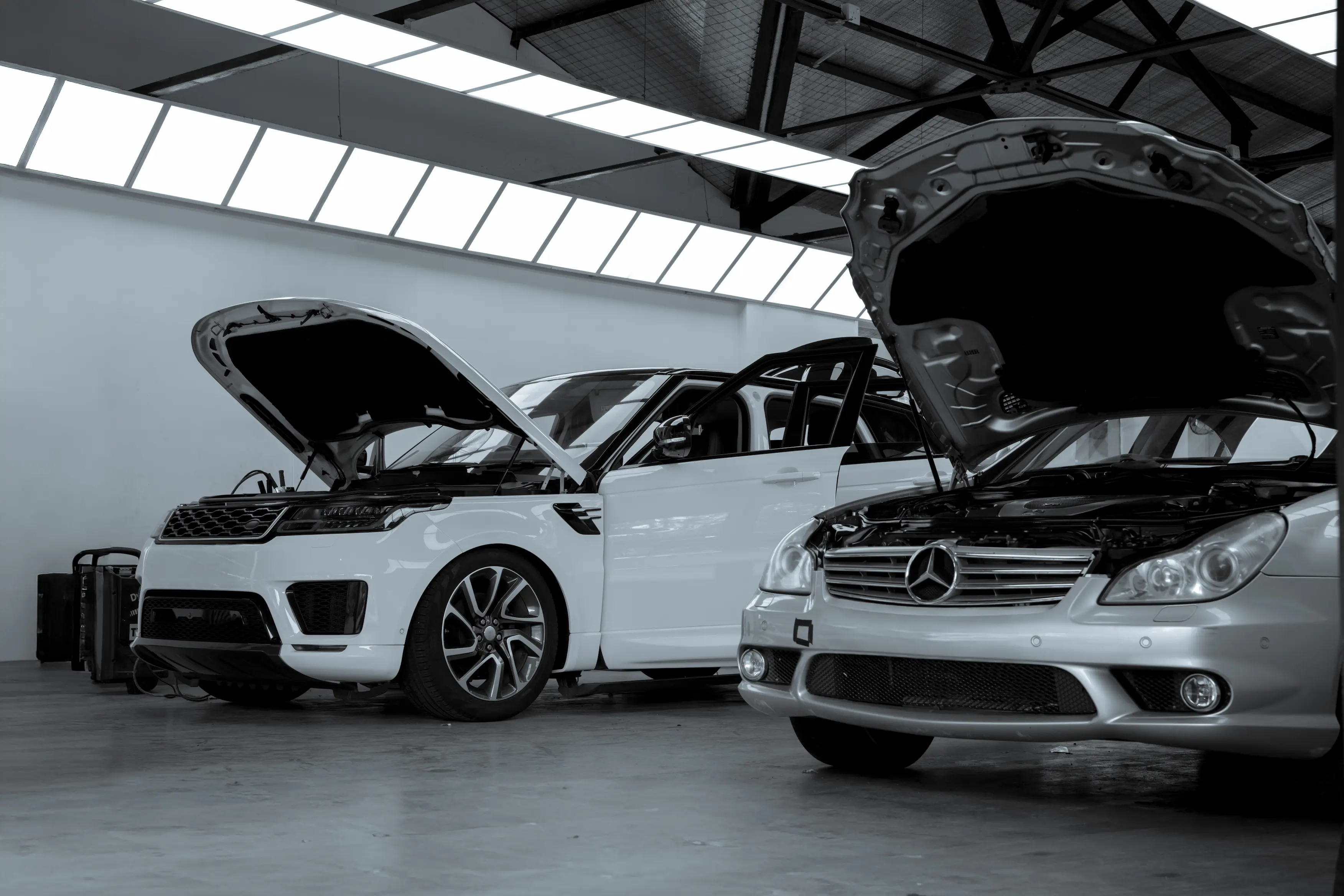 Garage background that showcases cars