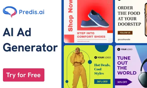 Predis.ai AI video ad creator platform interface