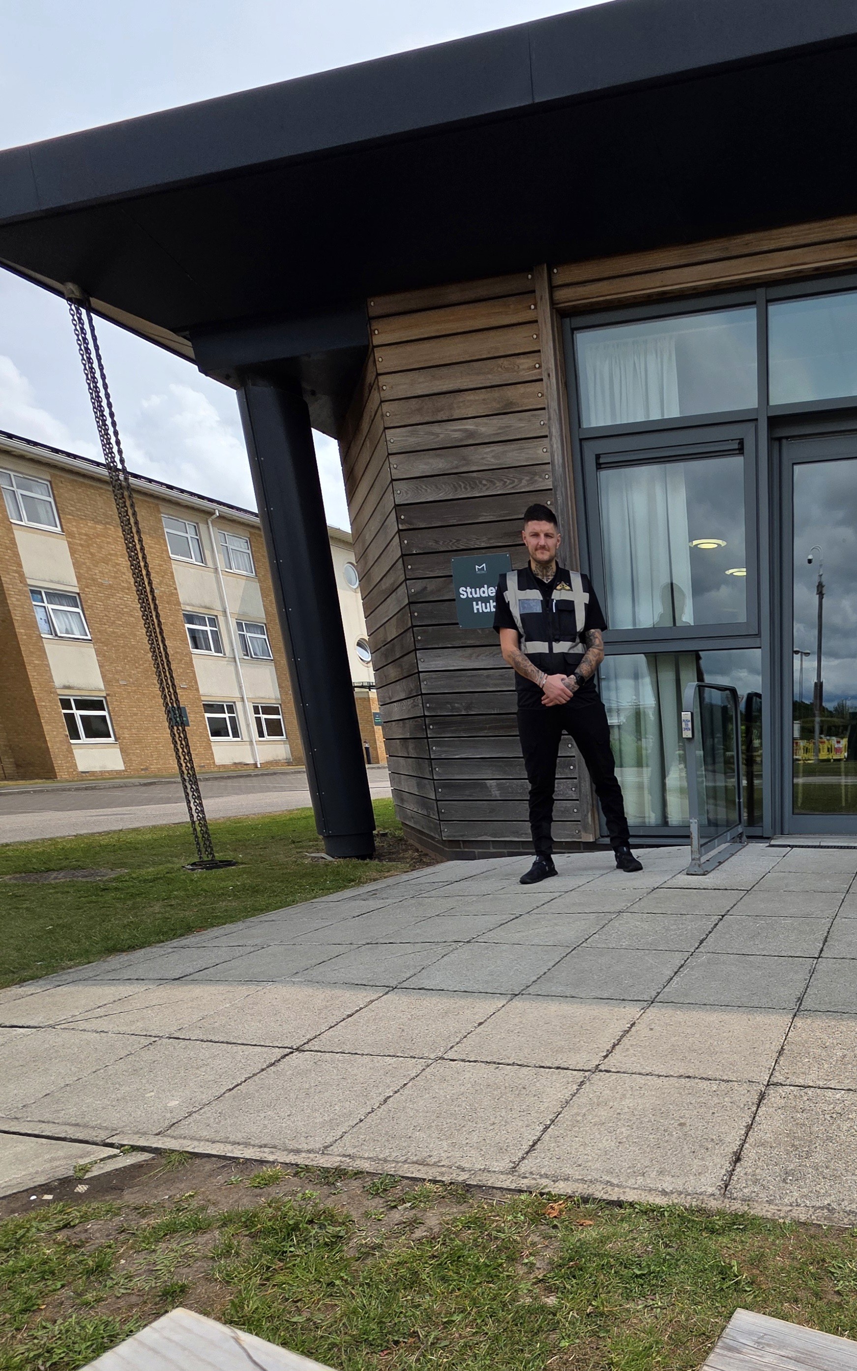 Static guarding security officer providing visible 24/7 manned guarding services for residential estates, commercial properties and high-value premises.