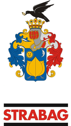 Magyarbánhegyes coat of arms and STRABAG logo